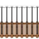 Beizelte 8 Pack 5Ft String Light Poles, Outside String Lights, Outdoor Light Poles, Metal Poles Stand for Patio, Backyard, Deck