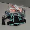 rabbitgoo Dog Harness No Pull with 2 Leash Clips, Adjustable Soft Padded, Reflective Oxford No Choke Pet Vest with Easy Control Handle for Medium Sized Dogs, Black & Turquoise, M