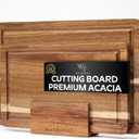 2 Pack Acacia Wood Cutting Board for Kitchen Meal Prep & Serving - Large & Small Chopping Boards Set with Juice Grooves - Charcuterie & Chopping Butcher Block - Eco-Friendly Wood for Gift