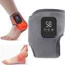 Cordless Ankle Heating Pad, Ankle Massager for Circulation and Pain Relief, Foot Triple Method Massager with 3 Levels of Heat and Vibration for Swelling Feet. Smart Timer and Portable (1Pc)