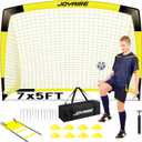 Pro-Grade Kids Backyard Soccer Goal, Tear-Resistant 5-Layer Polyester Soccer Net & 10mm Poles for Maximum Durability, 4x3ft/6x4ft/7x5ft, Pop Up Portable Soccer Training Equipment Set with Size 4 Ball