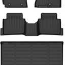 All Weather Car Floor Mats & Cargo Liner Set for Hyundai Kona 2024 2025 2026 (Not for EV) Custom Fit Floor Liners Accessories - Black