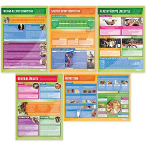 Health, Fitness & Well-Being Class Posters, Set of 5, EXTRA LARGE 33"x23.5" | Gloss Paper, PE Middle & High School Class Decoration, Wall Charts by Daydream Education