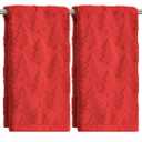 Artoid Mode 2 Pcs Red 3D Xmas Tree Jacquard Christmas Hand Towels for Bathroom, 100% Cotton Soft Absorbent Bathroom Decor Towels, 13.7 x 29.5
