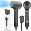 KARFUN Hair Dryer, Blow Dryer, Plasma Hairdryer, Ionic Hair Dryer for Women, Blow Dryers for Women, Professional High Speed Hair Dryers (Dark Gray)