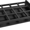 Shot Glass Holder, 12 Storage Holes Party Server Vintage Black Wood Shot Glass Tray (Shot Glass Not Included)