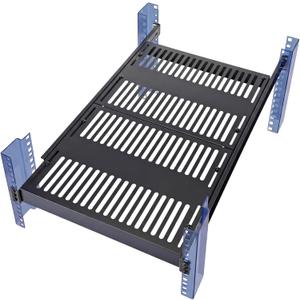 BreezeHug 1U Server Rack Shelf, 4-Post Adjustable Ventilated Rack Mount Tray, 19 Inch Universal Shelf with 28''-44" Adjustable Depth for Network Equipment Server Cabinet, Black, 28-34"
