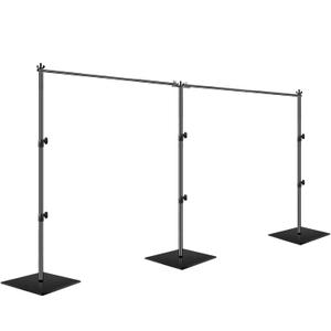 EMART 7x20ft(HxW) Photography Backdrop Stand for Parties, Adjustable Pipe and Drape Background Support Frame Kit with Heavy Duty Metal Steel Base, Photo Back Drop Holder for Birthday Wedding - Black, 720ft