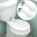 Toilet Locks Baby Proof (2-Pack) Ideal Baby Proof Toilet Lid Lock with Arm No Tools Needed Easy Installation with 3M Adhesive Top Safety Toilet Seat Lock Fits Most Toilets, White