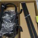 Dynaming 4 Pack Solar Hanging Lights Outdoor, Solar Powered Garden Decorative Lanterns with 4 x 38 Inch Shepherd Hooks, Waterproof Landscape Lighting for Lawn Patio Yard Pathway Driveway, Warm White