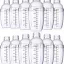 Lallisa 12 Pcs Plastic Cocktail Shaker Drink Mixer with Scales and Strainer Top Clear Shaker Cup with Measurement Plastic Bar Mixing Tool for Tea Coffee Bubble Tea Milk(550 Cc/ 19 oz)