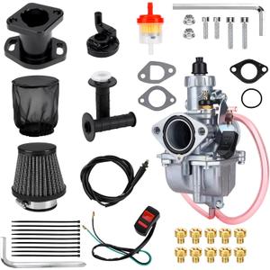 26mm VM22 Carburetor Kit for Predator 212cc 196cc 224cc Coleman CT200U BT200X KT196 Mini Bike Go Kart 6.5HP GX160 GX200 Clone Engine(black)