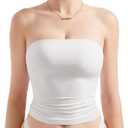SUUKSESS Women Sexy Tube Top Summer Y2K Going Out Double Lined Basic Tank Top L