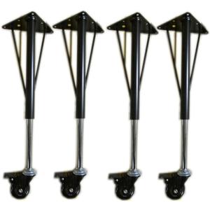Heavy Duty Adjustable Long Tapered Legs With Casters Set of 4