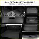 Floor Mats for 2025 2026 Tesla Model Y Juniper, 8PCS All Weather Full Set Cargo Liners Accessories, 3D TPE Odorless Floor Mat Trunk Frunk Rear Mats for 5-Seater(Not Fit 7Seat and Standard)