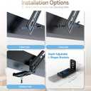 C YECEN Sound Bar Mounts Under TV or Above TV, Height & Depth Adjustable Soundbar Mount with Detachable Extension Arms and L-Brackets