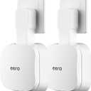 eero 7 Wall Mount, No Drill Outlet Bracket Holder Only Compatible with eero 7 Dual-Band Mesh Router, Cable Management - Space Saving (2 Pack)