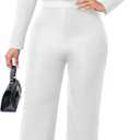 sexycherry Formal Jumpsuit for Women Dressy Wedding Guest Elegant Long Sleeve Long Straight Pants Cocktail Party Rompers (Lace/White)