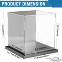 Soccer Ball Display Case Clear Acrylic Display Case Box with Mirror Back and Black Metal Grooved Base Stackable Holder with Removable Built-in Soccer Ball Stand for Sports Collectibles