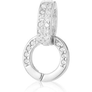 925 Sterling Silver Micro Pave Cubic Zirconia Pendant Bail Clasp Twister Clasps Connector Necklace Bracelet Extender Clasps and Closures for DIY Jewelry(Silver Original)