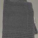 RESARE Waffle Bath Mat - Super Absorbent Non Slip Machine Washable, Ultra Soft Boho Rug with Tassels, Upgraded Bordered Design, 17"x24" Dark Grey