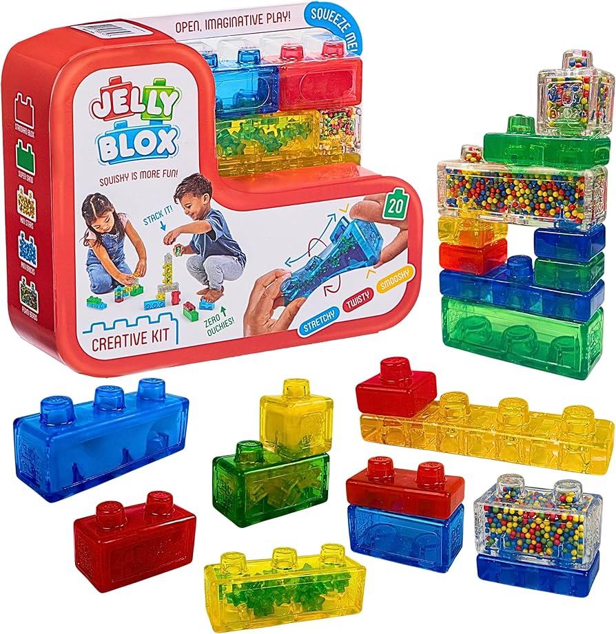 Goliath Jelly Blox Creative Kit | Includes 20 Blocks | Toddler & Preschool Building Blocks Kids Can Squeeze, Stretch, Squish | MESH ACCREDITED | Safety Tested & OuchFree | Sensory Play Toy Ages 2+