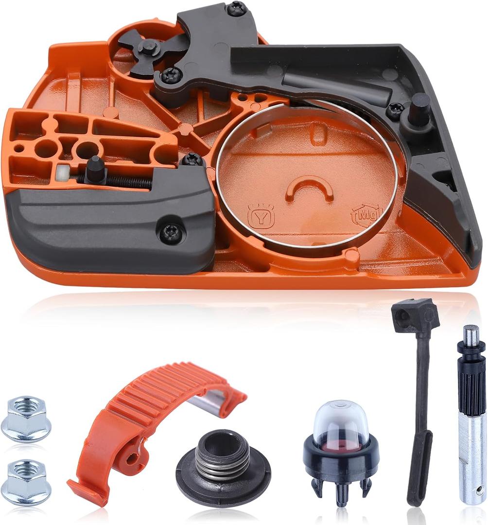Adefol 536329204 Chain Brake Clutch Cover for Husqvarna 435 435E 440 440E Chainsaw, 435 440 Chainsaw Chain Brake Assy with Primer Bulb Snap Clips Washer Oil Pump Bar Nuts Parts Replace 536 32 92-04