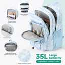 Choco Mocha Blue Backpack for Girls, Travel School Backpack for Teen Girls Large Bookbag for School, Baby Blue (Thickened version (exclusive laptop compartment))