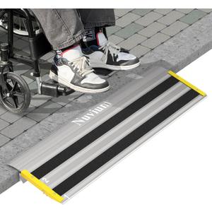 2" Rise Door Threshold Ramps for Doorways, Stable Yellow Edge, Aluminum Wheelchair Ramp for Home Steps, Adjustable Modular Entry Ramp for Scooters, Power Chairs, 880LBS Load Capacity