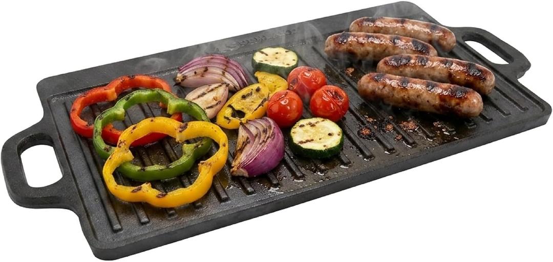 Reversible Pre-Seasoned Camping Cookware for Grilling, Frying, and Outdoor Cooking – Durable and Versatile Skillet Pan