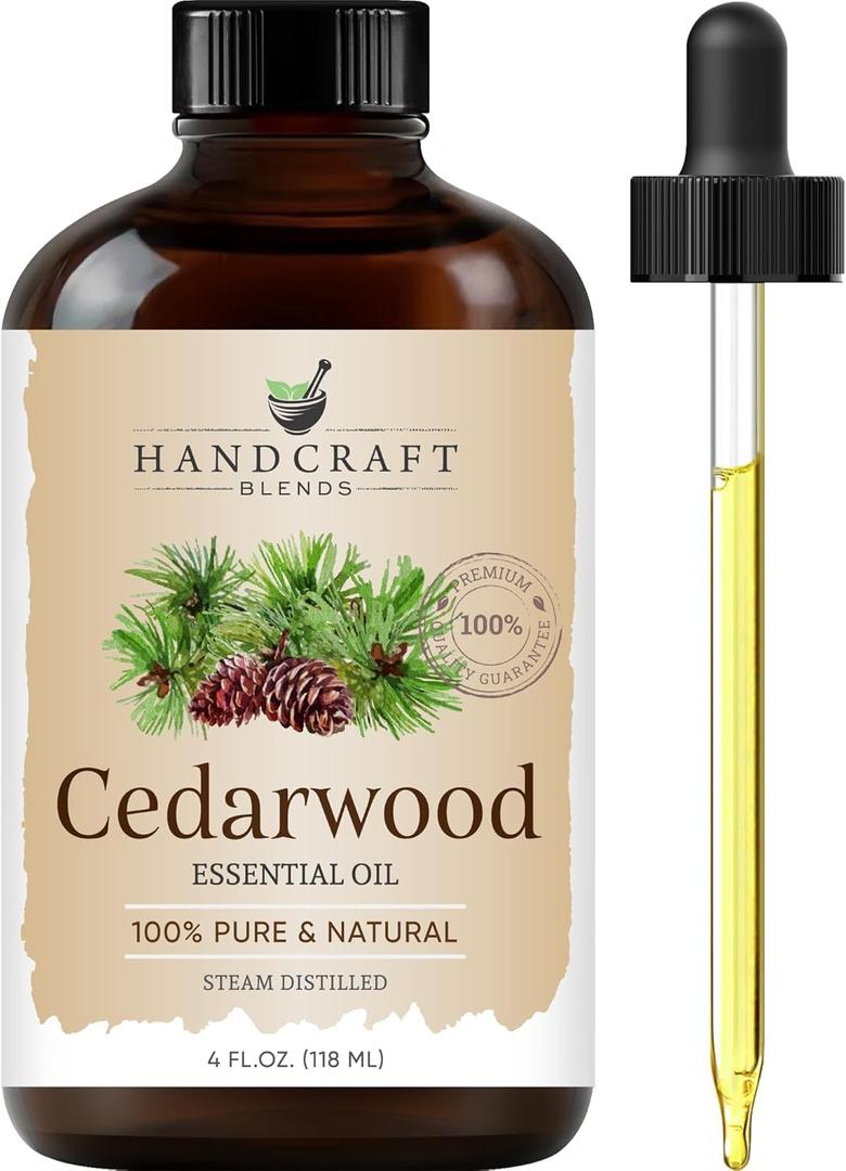 Handcraft Blends Cedarwood Essential Oil Huge 4 Fl Oz 100% Pure and Natural Premium Grade Essential Oil for Diffuser and Aromatherapy, Skin, Massage, Candle and Soap Making Fragrance
