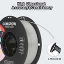 2 x Comgrow PETG 3D Printer Filament 1.75mm, High Precision and Tough 3D Printer Filament 2kg (4.4LBS), Dimensional Accuracy +/- 0.02 mm, Fit Most 3D Printers Gey + Grey
