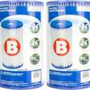 Intex 29005E Type B Pool Filter Cartridge Filter Pumps Easy-to-Clean Dacron Paper Efficient Filtration, 4 Pack
