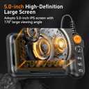 Daxiongmao Endoscope Camera with Light, Dual Lens 1080p HD Borescope, IP67 Waterproof Snake Camera Ideal for Inspecting Walls, Vents, Automotive Engines, Pipes A Great Tool Gift for Men (16.5ft)