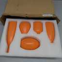 Orange Ceramic Bud Vases Set of 6, Modern Boho Home Dcor for Living Room, Shelf, Mantle & Fireplace, 3.77.6 Matte Minimalist Vases for Kitchen, Bathroom, Office, Small Flower Vases, Gift Ready