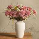 Ceramic Flower Vase,11 Inch Tall Modern Rustic Farmhouse Vases Home Decor,Handmade Pottery Vase Decorations for Living Room,Large Terracotta Floral Vases for Bedroom Table Fireplace Kitchen-White