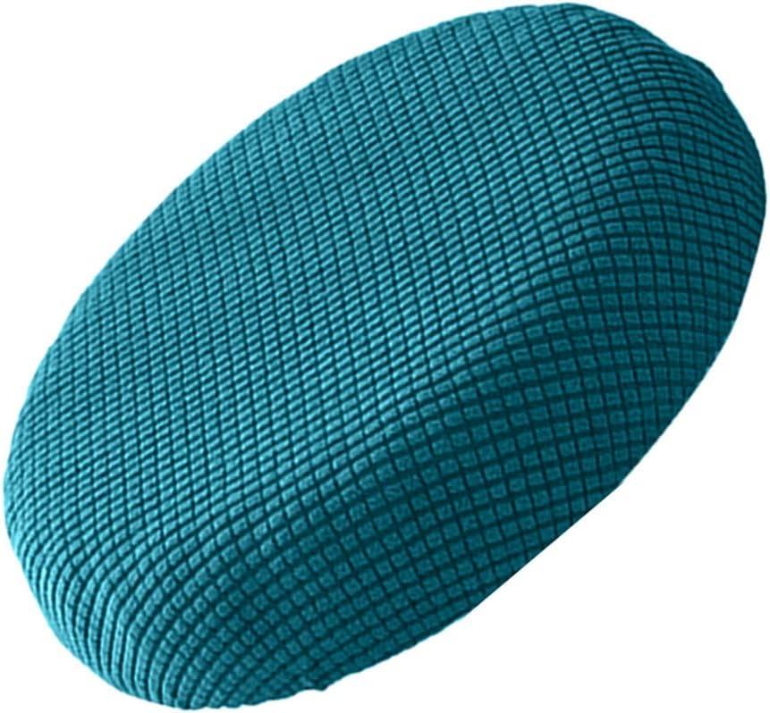 Milisten Round Bar Stool Cover, Round Stool Cushion Cover, Elastic Seat Covers for Dining Chairs, Peacock Blue