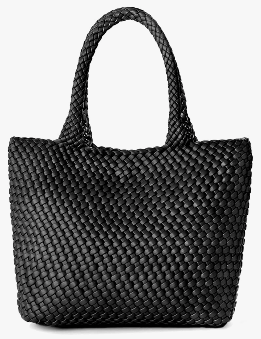 Woven Tote Bag for Women, Fashion Woven Bags for Women Vegan Leather Shoulder Handbags Large Summer Beach Travel Bag