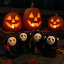 Mini Grim Reaper Figurines Set of 4  Small Gothic Bookshelf & Halloween Decor  Cute Resin Figures for Tabletop Displays, Collectors & Gift Giving