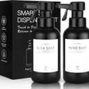 Automatic Soap Dispenser Liquid for Bathroom: 16 OZ Touch Dispense Plastic Black Modern Auto Large Soap Dispenser Sets for Kitchen - Hand Dish Lotion Couple Kids Home - Waterproof Labels