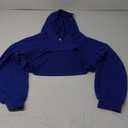 LovelyWholesale Women Cropped Hoodie Zip Up Long Sleeve Crop Top Sweatshirts (Small, Blue)