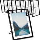 Juvale 8 Pack Black Glass Frame for Pressed Flowers, 5 x 7 Inch Photos, Floating Picture Frames (6.9 x 8.9 In)