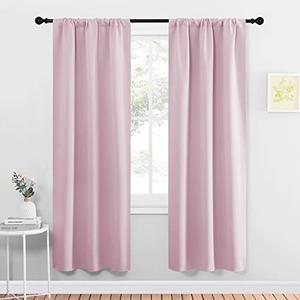 NICETOWN Blackout Curtains for Living Curtains, Room Darkening Draperies Window Curtain Panels, Thermal Insulated Room Darkening Curtains (Lavender Pink, 2 Panels, W34 x L72)