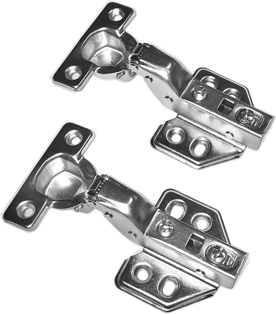 Small Cup Soft Close Inset Hinge for Thin Door Clip On Mounting Plate Concealed Cabinet Hinge with Screws Nickel Finish