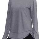XIEERDUO Women's Workout Tops Long Sleeve Shirts Sun Protection UPF 50+ Quick Dry Shirts for Hiking Running  (Gray, L)
