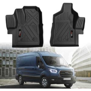 Custom Fit for 2020-2026 Ford Transit 150/250/350 Floor Mats Front Liner 2 Pcs TPE All Weather Accessories (No Transit Connect) (for 2020-2026 Ford Transit)