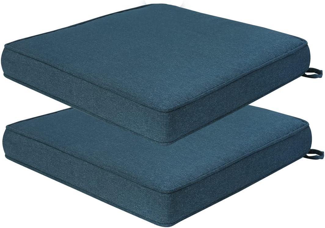 FUNHOME Set of 2 Outdoor Chair Cushions, Water-Resistant Tufted Seat Cushions for Patio Furniture 19 x 19 x 5 Inch Patio Cushion for Rocking, Camping, Kitchen Chairs