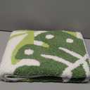 Color&Geometry Cute Leaf Bathroom Rug, Plush Absorbent Non Slip Washable Plant Decor Bath Mat, Ideal for Shower Sink, Bathtub Floor, Bedroom, Kids Room, 31x31, Green