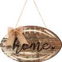 Yousoontic Football Sign Front Door Decor Wooden Vintage Football Hanging Decor Rustic Wall Art with Bow Knot Farmhouse Wall Art for Man Cave Bedroom Living Room