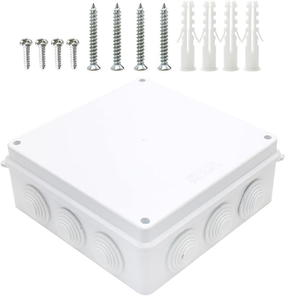 MAKERELE IP65 Junction Box ABS Plastic Waterproof Project Box,Electrical Power Cord Encloure Universal Project Box White 7.97.93.1inch(20020080mm)
